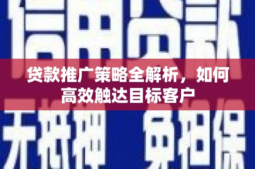 武平贷款推广策略全解析，如何高效触达目标客户
