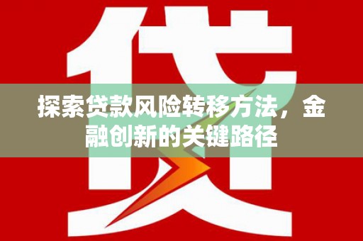 武平探索贷款风险转移方法，金融创新的关键路径