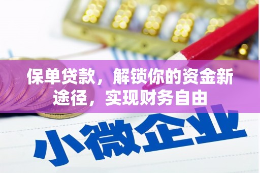 武平保单贷款，解锁你的资金新途径，实现财务自由