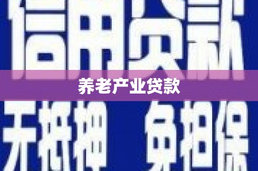 武平养老产业贷款
